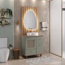 Ver imagem 1 de Conjunto Júlia C/pés 78cm C/ Painel e Espelho Orgânico C/led - Fabribam