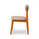 Ver imagem 2 de Cadeira Alice Madeira Maciça - Mel com Boucle Bege Mel Courino Bege