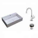 Ver imagem 2 de Kit Cuba Rt55 com Torneira 1198 Metal e Válvula Click 1 Polegada B Compace