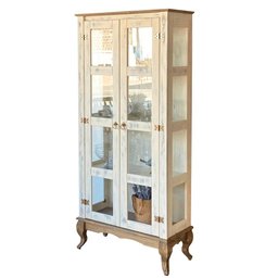 Aparador Rústico com Cristaleira Madeira Maciça Branco Garapa D230 D113vl Denk - 6