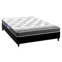 Ver imagem 1 de Cama Box Casal: Colchão Espuma Probel Guarda Costas Resistente + Base CRC Courano Black(138x188)