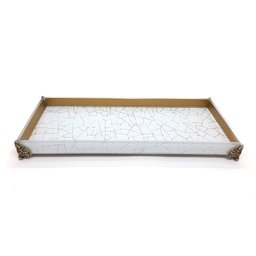 Bandeja Lavabo Sala Caixa em Vidro Com Pés Brilhante 25x10cm - 5