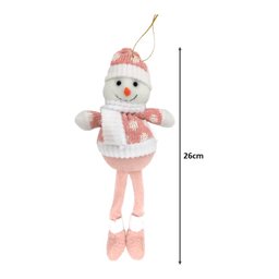 Kit 4 Bonecos Perna Longa Pelúcia Rosa Papai Noel, Boneco de Neve, Rena e Urso Pendente 25cm - Maste - 3