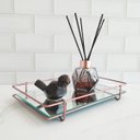 Ver imagem 2 de Bandeja Espelhada Rose Gold 26x17cm Retangular para Decoração Banheiro Lavabo Duler