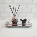 Ver mais imagens de Bandeja Espelhada Rose Gold 26x17cm Retangular para Decoração Banheiro Lavabo Duler