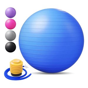 Bola Pilates 55cm com Bomba Cor Azul