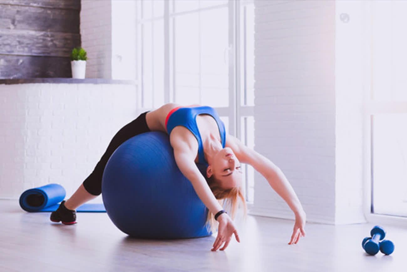 Bola Pilates 55cm com Bomba Cor Azul - 8