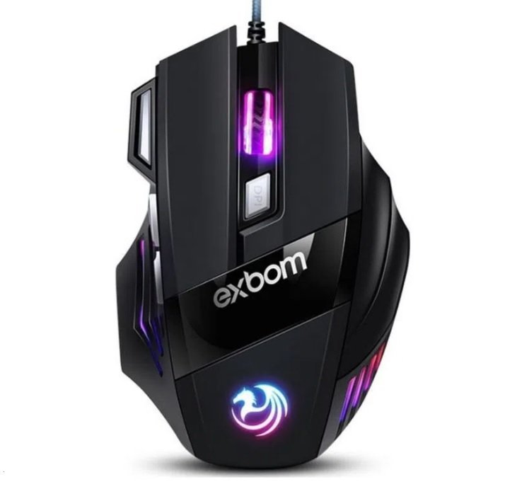 Mouse gamer 3200 dpi com fio USB 7D extreme 7cores RGB xtreme 4modo DPI gaming MS-G260 x7 - 1