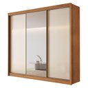 Ver imagem 2 de Guarda-Roupa Casal 100% MDF com Espelho 3 Portas de Correr 6 Gavetas Siena Bege/Cinamomo/Off White