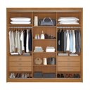 Ver imagem 4 de Guarda-Roupa Casal 100% MDF com Espelho 3 Portas de Correr 6 Gavetas Siena Bege/Cinamomo/Off White