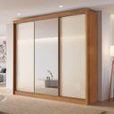 Ver imagem 1 de Guarda-roupa Casal 100% Mdf com Espelho 3 Portas de Correr 6 Gavetas Siena