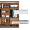 Ver mais imagens de Guarda-roupa Casal 100% Mdf com Espelho 3 Portas de Correr 6 Gavetas Siena