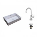 Ver imagem 2 de Kit Cuba Rt55 com Torneira 1198 Metal e Válvula Click 1 Polegada e Meia Compace