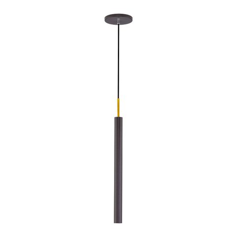 Pendente Tubo Cilindro Marrom 50cm + Led MR11 2700k St642
