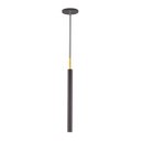 Ver imagem 1 de Pendente Tubo Cilindro Marrom 50cm + Led MR11 2700k St642