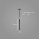 Ver imagem 2 de Pendente Tubo Cilindro Marrom 50cm + Led MR11 2700k St642