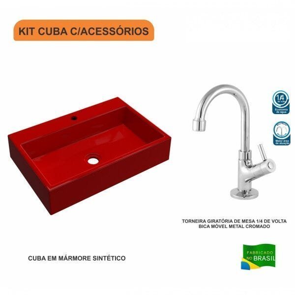 Kit Cuba RT55 com Torneira 1198 Metal 1/4 Volta Compace - 3