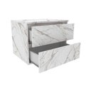 Ver imagem 3 de Armário C/ Balcão Banheiro Suspenso Bn3605 S/ Cuba 60cm e Espelho Bn3602 Amêndoa/branco - Tecno