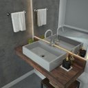 Ver imagem 1 de Kit Cuba Rt55 com Torneira Luxo 1195 Metal e Válvula 1 Polegada e Sifão Pvc e Flexível Compace