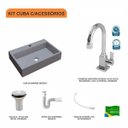 Ver imagem 3 de Kit Cuba Rt55 com Torneira Luxo 1195 Metal e Válvula 1 Polegada e Sifão Pvc e Flexível Compace