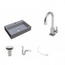 Ver imagem 2 de Kit Cuba Rt55 com Torneira Luxo 1195 Metal e Válvula 1 Polegada e Sifão Pvc e Flexível Compace