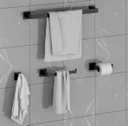 Ver imagem 1 de Kit Acessórios Banheiro Lavabo Luxo 4 Peças Preto Black