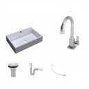 Ver imagem 2 de Kit Cuba Rt55 com Torneira Luxo 1195 Metal e Válvula 1 Polegada e Sifão Pvc e Flexível Compace