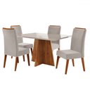 Ver imagem 2 de Mesa de Jantar 4 Lugares Stilo Mel/blonde/veludo Pastel - Viero Móveis