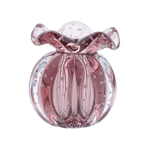 Vaso Trouxinha Cristal Murano Vintage Rosê Love PP