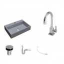 Ver imagem 2 de Kit Cuba Rt55 com Torneira Luxo 1195 Metal e Válvula Click 1 Polegada B e Sifão Pvc e Flexível Compa