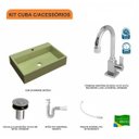 Ver imagem 3 de Kit Cuba Rt55 com Torneira Luxo 1195 Metal e Válvula Click 1 Polegada B e Sifão Pvc e Flexível Compa