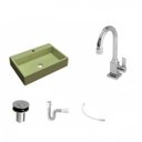 Ver imagem 2 de Kit Cuba Rt55 com Torneira Luxo 1195 Metal e Válvula Click 1 Polegada B e Sifão Pvc e Flexível Compa