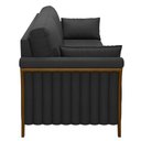 Ver imagem 6 de Sofá Living 3 Lugares 222cm Pés Madeira Roya M22 Pu Preto - Mpozenato