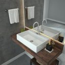 Ver imagem 1 de Kit Cuba Rt55 com Torneira Luxo 1195 Metal e Válvula Click 1 Polegada B e Sifão Pvc e Flexível Compa