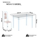 Ver imagem 3 de Conjunto de Mesa Tubular com 4 Cadeiras Lara Branco/Bege