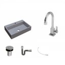 Ver imagem 2 de Kit Cuba Rt55 Torneira Luxo 1195 Metal e Válvula Click 1 Polegada B Sifão Flexível Cromado Compace