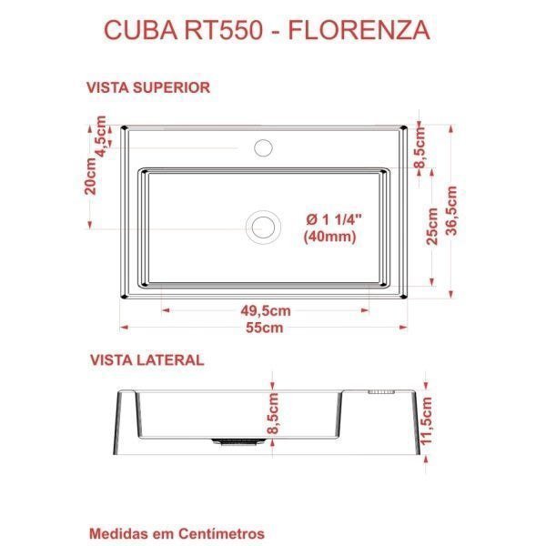 Kit Cuba RT55 Torneira Luxo 1195 Metal e Válvula Click 1 Polegada B Sifão Flexível Cromado Compace - 8