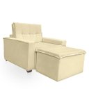 Ver imagem 6 de Poltrona Cama com Puff para Sala Confortavél Moderna Suede