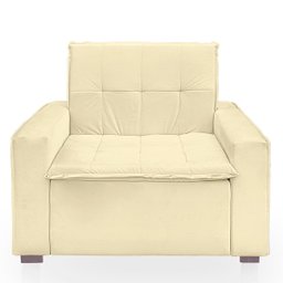 Poltrona Cama com Puff para Sala Confortavél Moderna Suede - 5