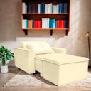 Ver imagem 2 de Poltrona Cama com Puff para Sala Confortavél Moderna Suede