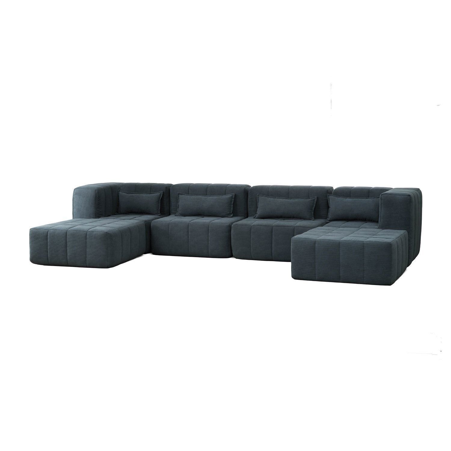 Sofá Modular 4 Lugares e 2 Puff Easybox CabeCasa MadeiraOriginals