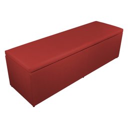 Calçadeira Recamier Baú Casal Queen 160cm Eva Suede Vermelho - DS Estofados - 1