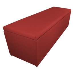 Calçadeira Recamier Baú Casal Queen 160cm Eva Suede Vermelho - DS Estofados - 3