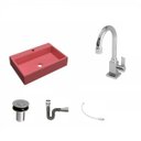 Ver imagem 2 de Kit Cuba Rt55 Torneira Luxo 1195 Metal e Válvula Click 1 Polegada B Sifão Flexível Cromado Compace