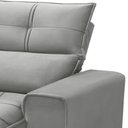 Ver imagem 7 de Sofá Retrátil Reclinável para Sala 3 Lugares 250cm Asaph F04 Veludo Cinza Claro - Lyam Decor