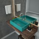 Ver imagem 1 de Kit Cuba Rt55 com Torneira Luxo 1195 Metal e Válvula Click 1 Polegada G e Sifão Pvc e Flexível Compa