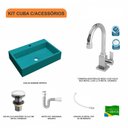 Ver imagem 3 de Kit Cuba Rt55 com Torneira Luxo 1195 Metal e Válvula Click 1 Polegada G e Sifão Pvc e Flexível Compa