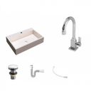 Ver imagem 2 de Kit Cuba Rt55 com Torneira Luxo 1195 Metal e Válvula Click 1 Polegada G e Sifão Pvc e Flexível Compa