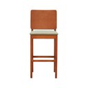 Ver imagem 4 de Banqueta Alta Bistrô Madeira Maciça Encosto Anatômico Quéops - Amêndoa Linho Bege