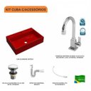 Ver imagem 3 de Kit Cuba Rt55 com Torneira Luxo 1195 Metal e Válvula Click 1 Polegada G e Sifão Pvc e Flexível Compa